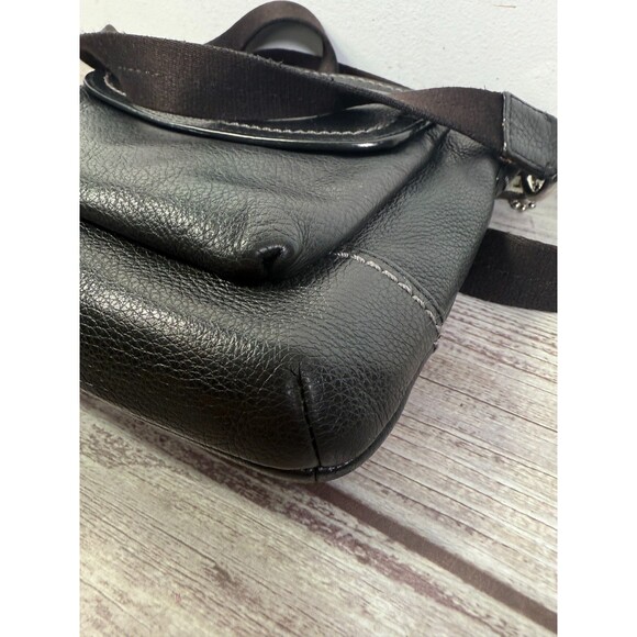 Coach Park Leather Swingpack F49170 Black Shoulder Crossbody Bag Messenger - Picture 15 of 17